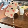 Case di telefonia cellulare Cute 3D Cherry Pearl Bow Strawberry Sust Soft Shell Adatto per iPhone 15 14 Pro Max 13 12 11 Xs XS XR Mini Shock Transparent Shock Cap J240426