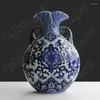 Vasi blu e bianchi ceramica classica motivi arredi retrò artigianato classico ceramico decorazione da tavolo da tè