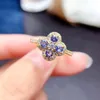 Cluster Rings MeiBaPJ Natural Tanzanite Gemstone Flower Fashion Ring For Women 925 Sterling Silver Fine Wedding Jewelry