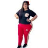 Pantalons pour femmes plus taille en deux pièces Set T-shirt pour femmes et pantalons de survêtement de jogging set la tenue décontractée livraison gratuite 1xl-5xl