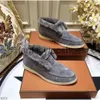 Loro piano lp laarzen schoenen newst heren vrouwen winter vacht warme casual sneakers suede lederen jurk loafers ontwerper open walk short laarzen 35-46 met doos