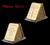 10pcslot Jesus Christ 10 Commandments Bullion Bar Craft 24K Gold Challenge Coin4685481