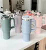 Brodo tazze di tazze da 40 once da 40 once con bottiglie di acqua isolata maniglia LID paglia inossidabile tazza di caffè in acciaio inossidabile