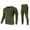 Thermisch ondergoed voor heren sportcompressie Basellaag Ski fleece kaki Long Johns Winter