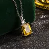 Pendant Necklaces 2024 Yellow Zircon Necklace Sparkling Artificial Crystal Exquisite Design Luxury Jewelry Accessories Gift For Mother