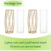 Vases Home Decoration Flower Holders For Wedding Decor (Large Table Decorations Wide Big Tall Geometric Flowers 2pcs)
