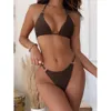 Äußere einzelne Bikini Solid Farbe sexy Frauen geteilter Körper Badeanzug Dreieck Pack Badeanzug