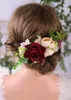 Chic Flower Hair Comb Red Rose Wedding Bridal Hair Accessories Female Glamour Classic Hair Vine Fashion Hair Pins For Women