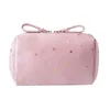 Velvet Stary Sky Cosmetic Bag, bolsa de embreagem de veludo portátil, bolsa de batom de telefone celular com zíper duplo, estilo de luxo leve