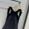 Vestidos sexy urbanos Designer Nanyou Dress 2024 Spring New Fashion Velvet Bow Decoration Off Back SSQF