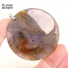 Pendant Necklaces Fashion Jewelry Natural Dendritic Moss Agate Stone Round Necklace Timeless Gift For Girl Friend BM438