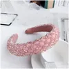 Hair Accessories Colorf Crystal Headband For Woman Luxury Hand Made Beaded Sponge Band Bridal Party Headbands Drop Delivery Baby Kids Otohu