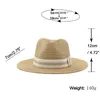 54-58-60CM Womens Summer Panama Hats Wide Brim Straw Hat Beach For Men mode Upf UV Protection Fedoras Cap Travel 240423