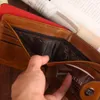 Portefeuille de l'homme rétro de haute qualité de qualité de crédit détenteurs de cartes de commerce Clip d'argent avec sac à main mâle de boucle