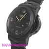 Panerai Maschinengelenk Watch Luminor Serie Schweizer Uhren Mens Mechanik berühmte Luxus Uhr PAM00438 Schwarzer Keramik 44mm