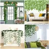 Decorative Flowers 1Pcs 200Cm Green Silk Artificial Garland Hanging Plants Vine Leaves Home Party Rooftop Wedding Garden DIY Decoration