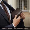 Plånböcker humerpaul slim plånbok för män rfid original äkta läder trifold korthållare liten lyxig manskoppling med dragkedja myntpåse