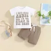 Clothing Sets Kids Clothes Boys Girls Summer Outfits Casual 2Pieces Activewear Letter Print Short Sleeve T-Shirts Shorts Sets