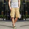 2024 Zomerheren Baggy Multi Pocket Militaire vrachtbroek Mannelijke katoen Khaki Mens Tactical Shorts Korte broek 29-44 Geen riem 240410