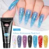 Nagellakmeting over 20 ml glitterverlenging nagelgellak 7 kleuren UV Quick Extension Finger Nail Art Design Semi Permanente Manicure Y240425