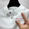 Men's T-Shirts Summer new mens casual short sleeved polo office fashionable lapel T-shirt breathable clothing Q240426
