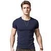 Ternos masculinos A1338 Tops Men camiseta camisetas camisetas de fitness Mens V Camiseta de pescoço e o j-dequek para machos machos m-4xl PUSH Tamanho B0667