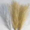 Flores decorativas 10pcs Pampas artificiais Bouquet Gold Silver Metal Wire simulado Reed para decoração de casamento de quarto de casa Fake Fake