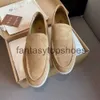 Scarpe da suola LOro Piano LP Spessa in pelle scamosciata Classica con scarpa singola casual piatta