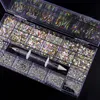 3100 PCs Várias formas Crystal AB Nail Rhinestones Set Multi Size Diamond Art Decoration With Pick Up Pen In 21 Grids Box 240415