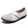 Zapatos informales 2024 Flats de mujer Mujer suave cuero genuino gran tamaño 35-44 bote de mocassin para mujeres gancho bucle mocasines deujer