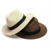 Big Head Panaman Straw hat met opvouwbaar geweven plus maat 6064cm mannen Jazz Top Zonbescherming Shading 240408