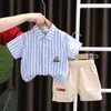 Kleidungsstücke neue Sommer -Baby -Jungen -Kleidung Sets Kleinkind Jungen gestreift