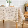 Bordduk Pastoral liten färsk blommig imitation Bomull Linne Student Dormitory Flower Group Printing Rectangular Tracloth