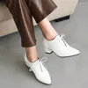 Kleding schoenen Asileto Design Dames Pumps Pointed Teen Block Heel 6 cm veter Up Big Size 41 42 43 Kantoor dame Elegant vrouwelijk dagelijkse single