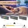 Orologio da tavolo da scrivania specchio Temperatura della sveglia Data 2 Modalità di visualizzazione Modalità notte Snooze Orologio Tavolo Orologio 3 Livello USB LED USB Orologio digitale