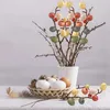 Decoratieve bloemen Easter Egg Boom Tak Plastic Bloem Picks Ornament -middelpunt voor DIY Craft Home Decoration Party Gunsten