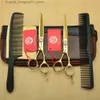 Hair Scissors Professional Barber Purple Dragon Japan 440C Golden Barber Direct Transport Z1020 Q240426