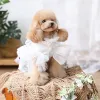 Dresses Fashion Handmade Dog Clothes Pet Items Princess Dress Dreamy Light Blue Tulle Lace Chameleon Sequin Skirt More Layers One Piece