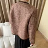 Women's Jackets Houndstooth Tweed Women Spring Autumn 2024 Trend Classic Onck Long manga Simple Elegant Wool Blend Coat