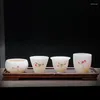 Herbata filiżanki chińskie ceramiczna filiżanka biała porcelanowa ręcznie malowana naczyń w wino kawa kubek kubek ceremonia herbaciarnia prezenty herbaciane