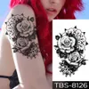 Tatuagem Transferência de tatuagem Impermeável Tattoo Tattoo Adesivo azul Rosa Mandala Henna Flash Tattoos Tiger Butterfly Body Art Arm Fake Tatoo Mulheres Mulheres 240427