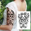 Tattoo Transfer Large Tiger Lion Black Flower Fake Tattoo Sticker For Women Rose Fox BirdTemporary Tattoos DIY 3D Water Transfer Tatoos Girl Man 240427