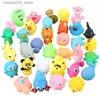 Sand Play Water Fun 5 Pieces/Pack Cartoon Animal Fish Bath Toy Colorful Soft Rubber Game Swimming Water Toy Baby Squeezing Sound Classic Toy Q240426