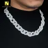 Iced Out Fashion Cuban Link Chains 18 мм VVS Moissanite Diamond Silver Cuban Collects Custom Flower Design Hip Hop Kine