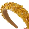 Partyversorgungen elegantes Stoff Blumenstirnband für Frauen breites Haarband koreanische Haarhoop Dropship