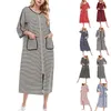 Women's Sleepwear Night Dress Women 2024 Loose Fit Randed Sleep With Three Quarter Sleeves Autumn/Winter Loungewear Plus Size