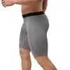 Calzoncillos boxeadores de pierna larga algodón macho boxeador pantalones pantalones cortos bajo use longitud de rodilla ropa interior coton
