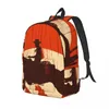 Backpack Student Bag Cowboy mit laufendem Pferd Holzschild Eltern-Kind Leichtes Paar Laptop