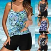 Moda de banho feminina verão plus size moda tankinis women women laswear tankini halter maiô duas peças de banho de banho