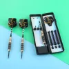 Darts 3 PCs 24 g Gramm Darts mit Box professionell Kupfer Schwarz Nickelstahlnadelspitze Dart mit schönem Flug und Aluminium Dartswellen